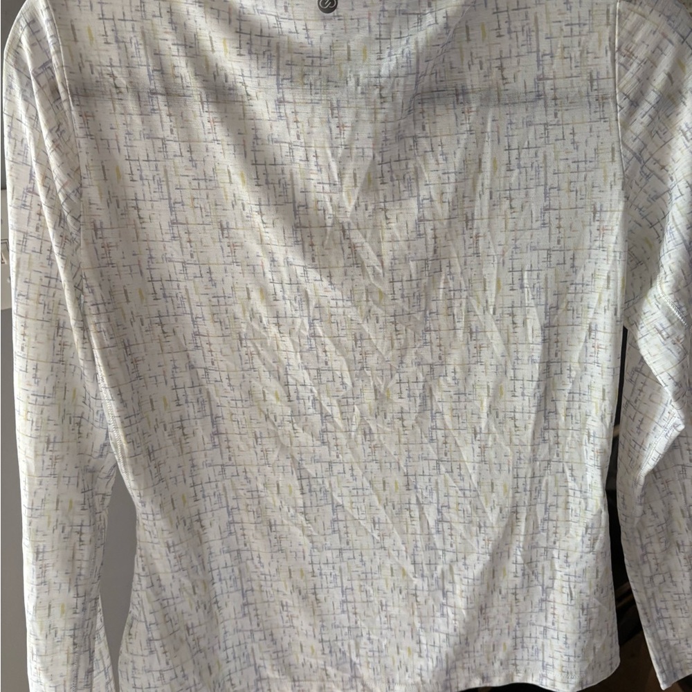 Calia White and color Patterned Zip-Up Athletic top - Picture 4 of 4